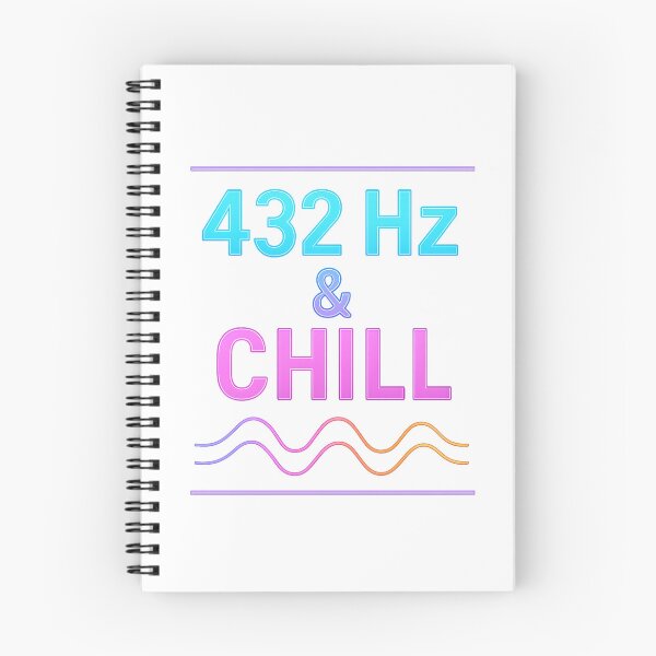 Item preview, 432 Hz & Chill – neon frequency typography with wave lines designed and sold by EnvyCartelShop.