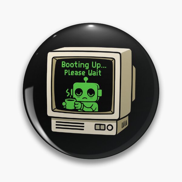 Item preview, Booting Up... Please Wait – Retro Kawaii Robot Coffee Break designed and sold by KaysUplifting.