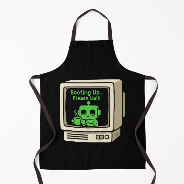 Item preview, Booting Up... Please Wait – Retro Kawaii Robot Coffee Break designed and sold by KaysUplifting.