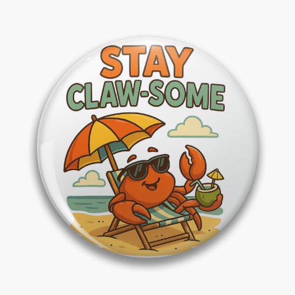 Item preview, Stay Claw-some – beach-chillin’ crab with coconut & umbrella designed and sold by EnvyCartelShop.