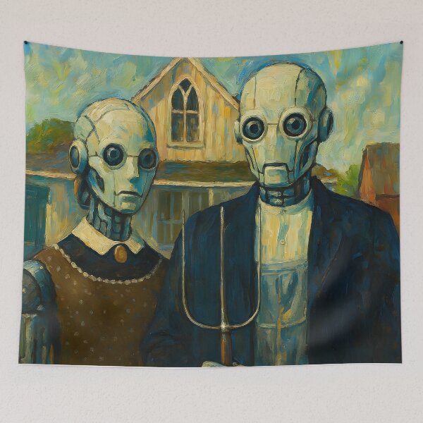Item preview, American Bot Gothic designed and sold by ai-depot.