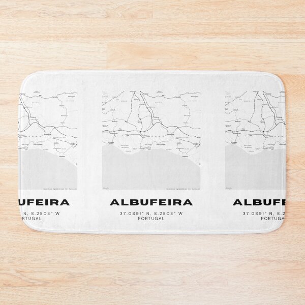 Item preview, Albufeira Map Design - Minimalist Black & White Art designed and sold by RM-Journey.
