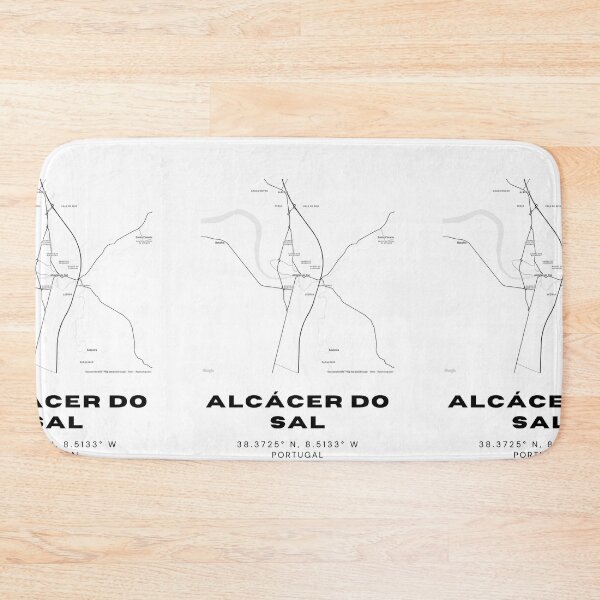 Item preview, Alcácer do Sal Map Design - Minimalist Black & White Art designed and sold by RM-Journey.