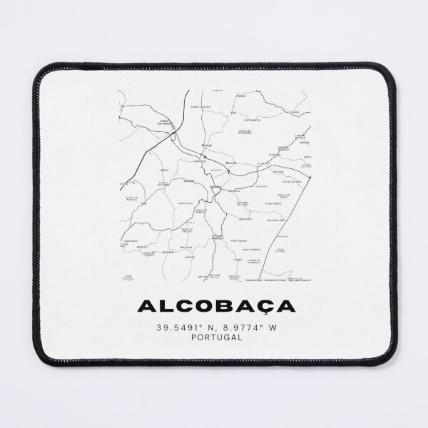 Item preview, Alcobaça Map Design - Minimalist Black & White Art designed and sold by RM-Journey.