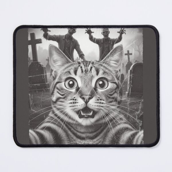 Item preview, Scared cat selfie with zombies designed and sold by FatBirdie.