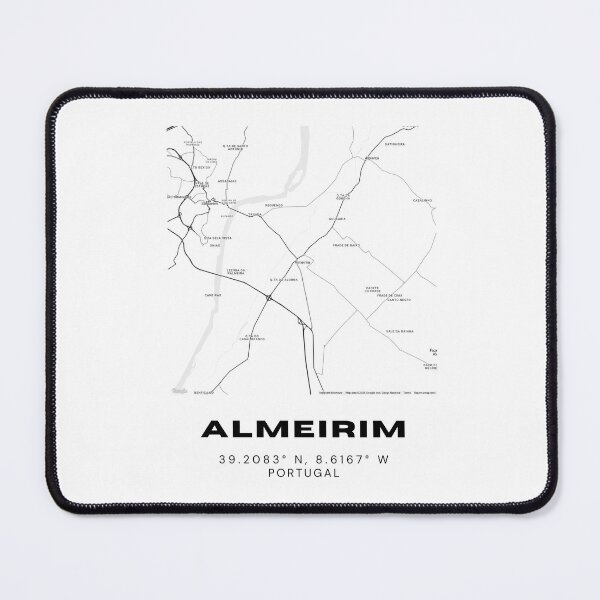 Item preview, Almeirim Map Design - Minimalist Black & White Art designed and sold by RM-Journey.