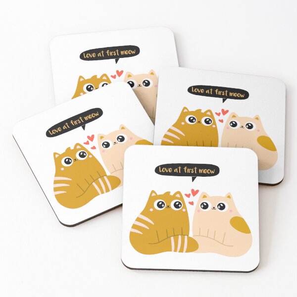 Item preview, Adorable Cats Love First Meow Illustration designed and sold by stampacreates.