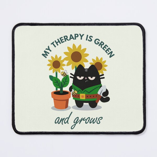 Item preview, Grumpy Cat Gardener T-Shirt - Funny Plant Lover Gift 'My Therapy is Green' designed and sold by IAPICTURE.