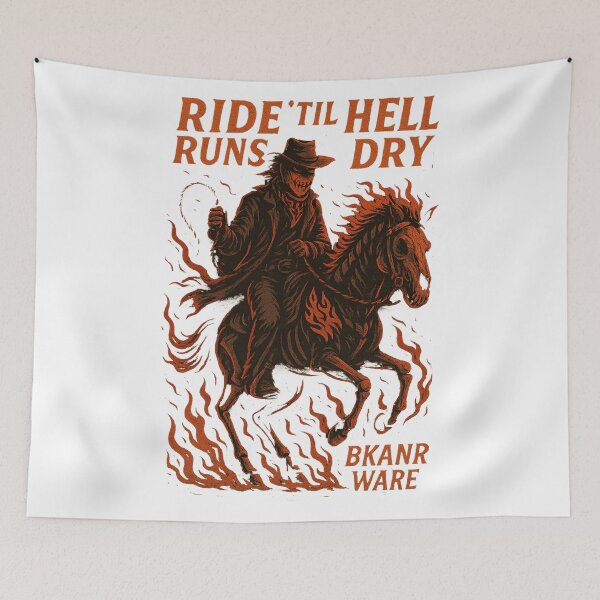Item preview, Flaming Ghost Rider Cowboy | BKANR WARE Hellfire Western designed and sold by BKANRwear.