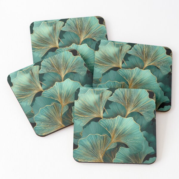 Item preview, Gatsby-era turquoise Ginkgo leaves designed and sold by scicilysimonee.