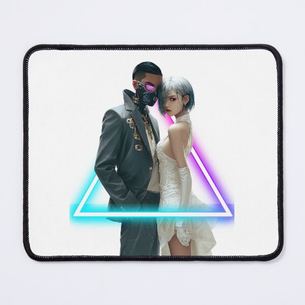 Item preview, Cyberpunk Couple in Neon Triangle Glow designed and sold by pkvorakorn.