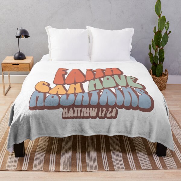 Item preview, Faith Can Move Mountains | Matthew 17:21 Bible Verse designed and sold by Hope & Light Designs.