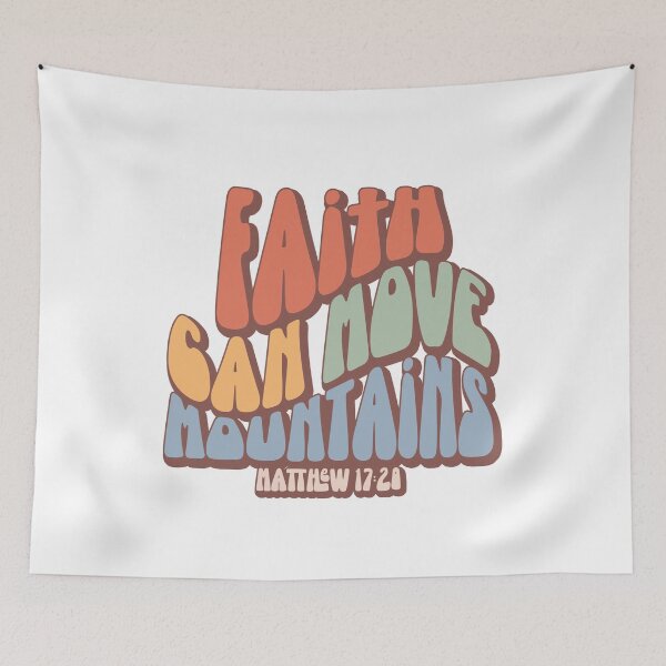 Item preview, Faith Can Move Mountains | Matthew 17:21 Bible Verse designed and sold by Hope & Light Designs.