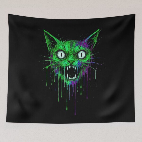 Item preview, Fierce Nightmare Psychedelic Cat Horror designed and sold by SHHCreations.