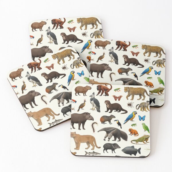 Item preview, Amazon Rainforest Animal Illustration Chart Wildlife Art designed and sold by kakarikihill.