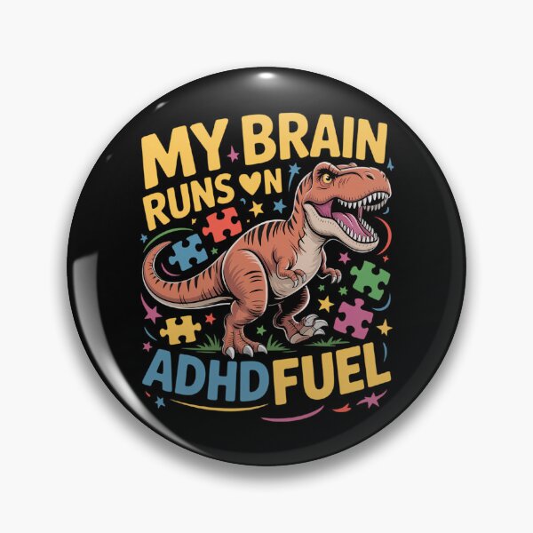 Item preview, My Brain Runs on ADHD Fuel T-Rex Dinosaur ADHD Awareness designed and sold by blueyeeti.