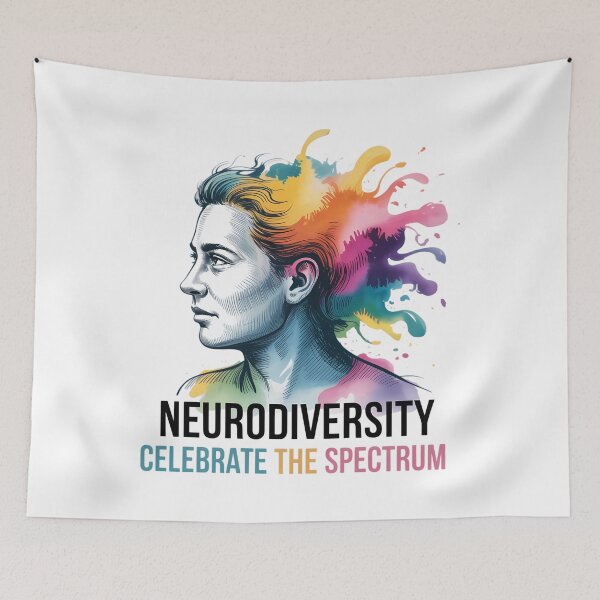 Item preview, Neurodiversity Brain Autism Awareness ASD ADHD Celebrate The Spectum designed and sold by blueyeeti.