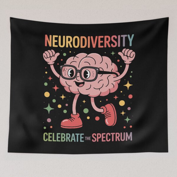 Item preview, NEURODIVERSITY Brain Autism Awareness ASD ADHD designed and sold by blueyeeti.