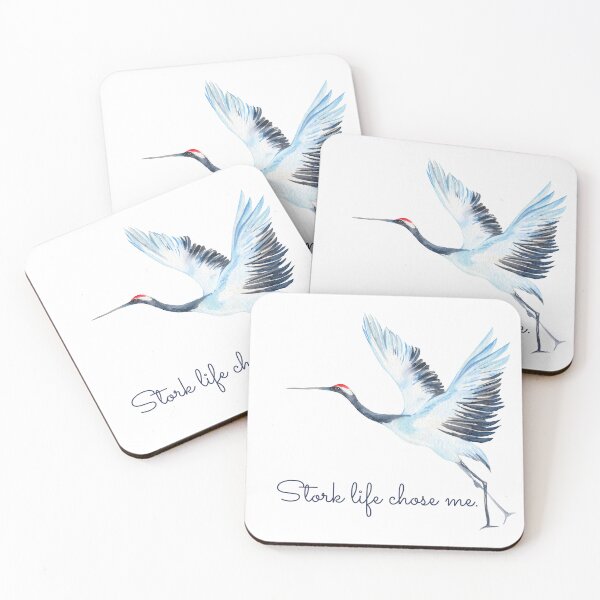 Item preview, Watercolor Stork – Stork Life Chose Me Quote Illustration designed and sold by SillentDesign.