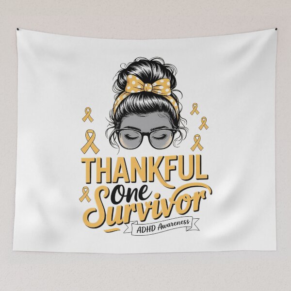 Item preview, One Thankful Adhd Awareness Survivor designed and sold by blueyeeti.