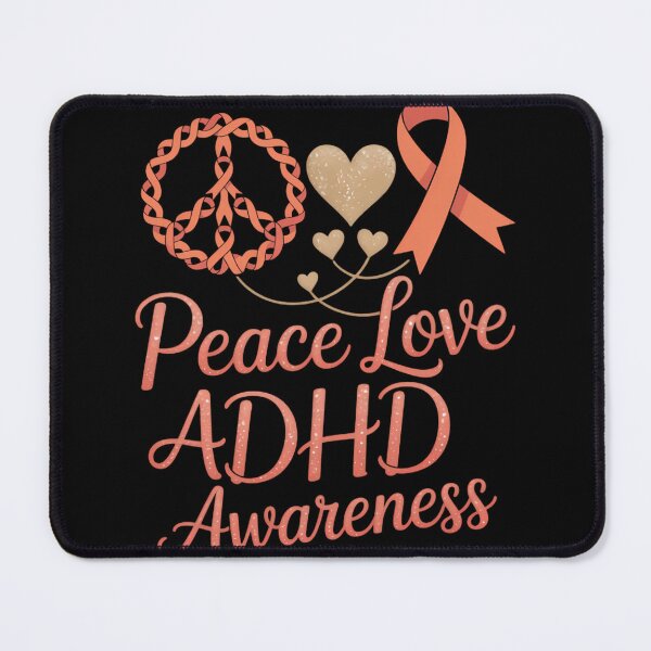 Item preview, Peace Love Cure ADHD Awareness Hand Glitter And Ribbon designed and sold by blueyeeti.