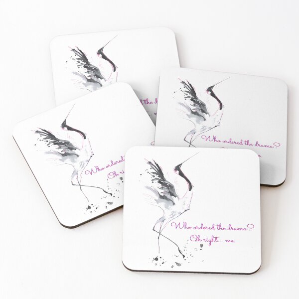 Item preview, Ironic Crane Illustration – Who Ordered the Drama Quote Art designed and sold by SillentDesign.