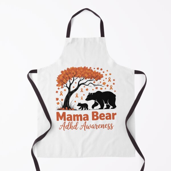 Item preview, Proud Mama Bear ADHD Awareness Month Mom Orange Ribbon designed and sold by blueyeeti.