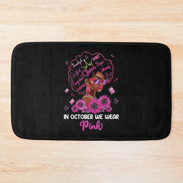 Item preview, Black Women Queen In October We Wear Pink Ribbon Breast Cancer designed and sold by facegm.