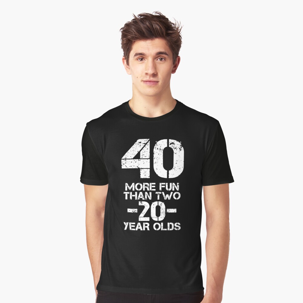 Teeshirtpalace Wom.e.ns Funny 40th Birthday Tee So Happy I'm 20 Twice Birthday Humor V-Neck Tall T-Shirt