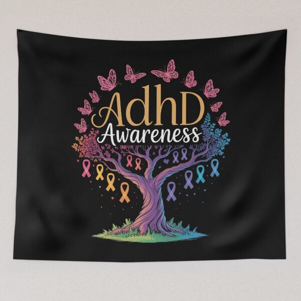 Item preview, Tree Ribbon ADHD Awareness designed and sold by blueyeeti.