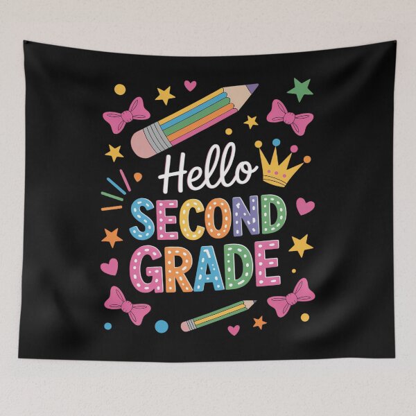 Item preview, Hello Second Grade Colorful Pencil Tie Dye Back to School designed and sold by brynatshop.