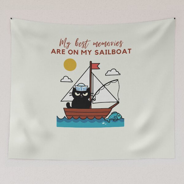 Item preview, Sailing Cat My Best Memories, Funny Sailor Sailboat Gift designed and sold by IAPICTURE.