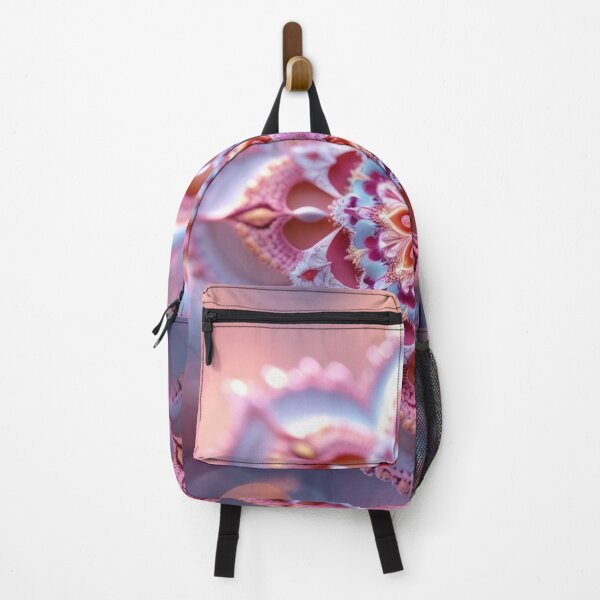 Item preview, Blooming Feminine Light – Pink, Coral & Soft Blue Fractal Mandala designed and sold by Harmonic_Layers.