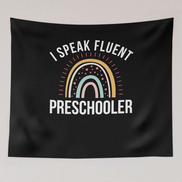 Item preview, I Speak Fluent preschooler funny cute teacher joke rainbow designed and sold by snowry.