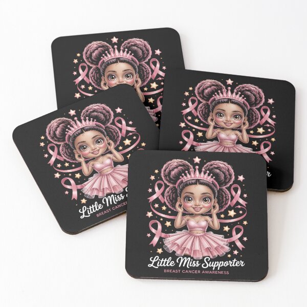 Item preview, Breast Cancer Little Miss Supporter Afro Girl Kids Toddler designed and sold by brynatshop.