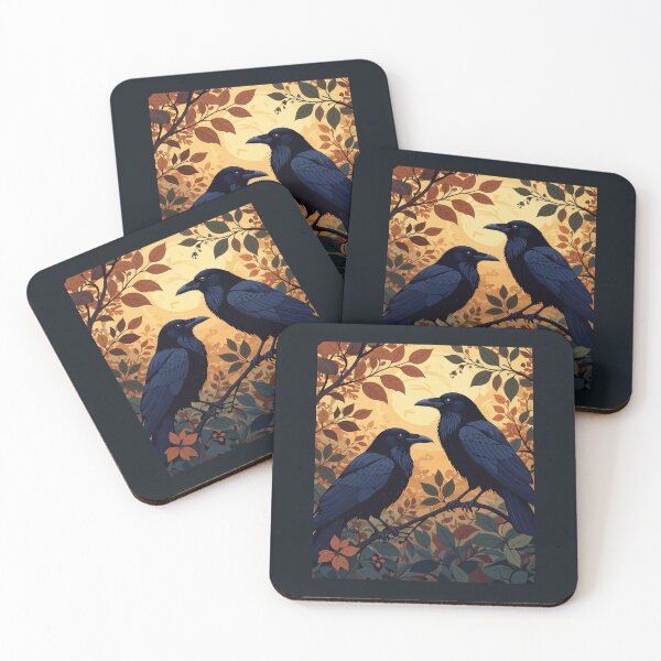 Item preview, Two Ravens Amongst Autumn Leaves designed and sold by taiche.