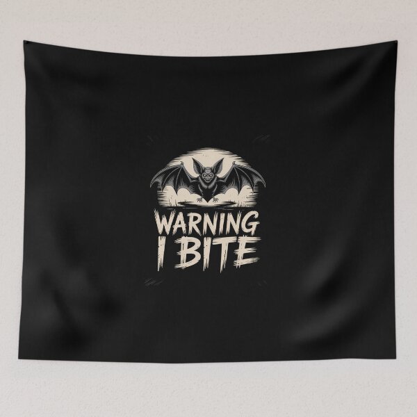 Item preview, Warning I Bite Funny Halloween Humor Spooky Bat designed and sold by KarstenNoanra.