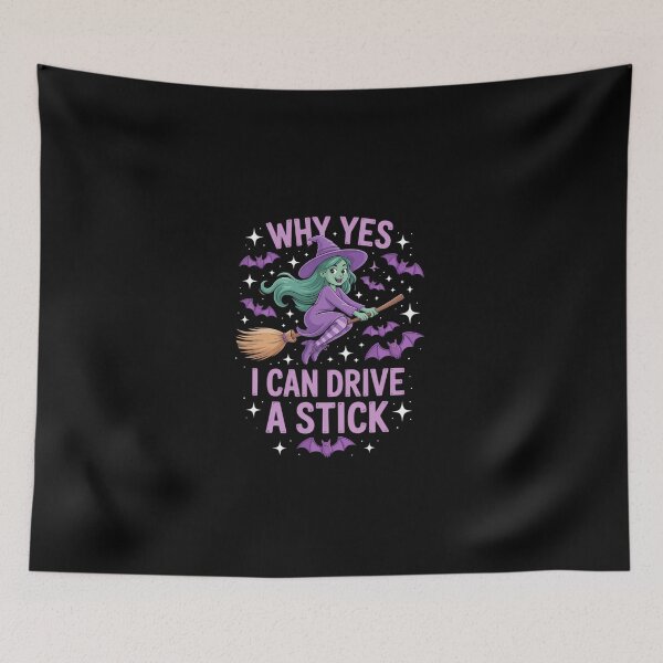 Item preview, Why Yes I Can Drive A Stick Halloween Witch Women designed and sold by KarstenNoanra.