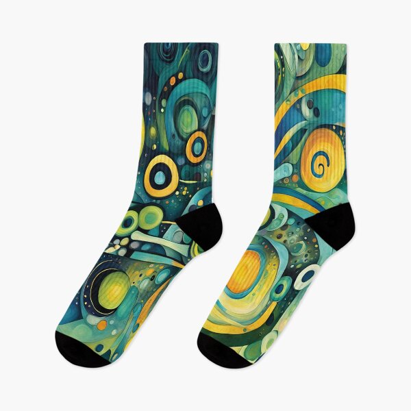 Item preview, Geometric abstraction in swirly greens designed and sold by artedamensagem.