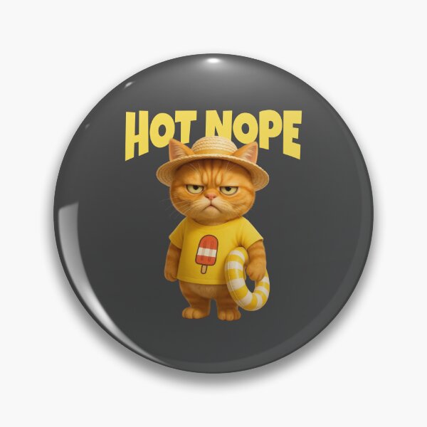 Item preview, Grumpy Cat in Straw Hat – Hot Nope Summer Mood designed and sold by iamwonderkitty.