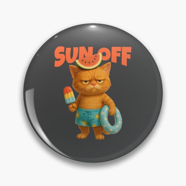Item preview, Grumpy Cat with Watermelon Hat – Sun Off Summer Mood designed and sold by iamwonderkitty.