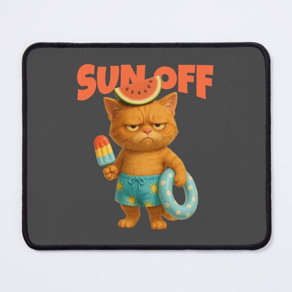 Item preview, Grumpy Cat with Watermelon Hat – Sun Off Summer Mood designed and sold by iamwonderkitty.