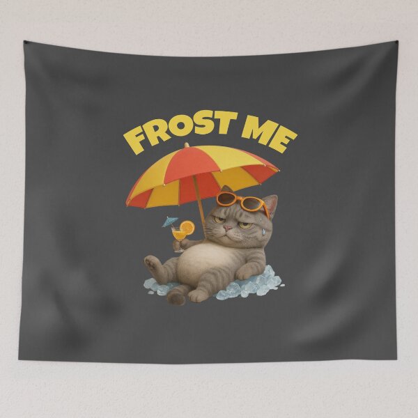 Item preview, Grumpy Cat on Ice – Frost Me Summer Chill Mode designed and sold by iamwonderkitty.