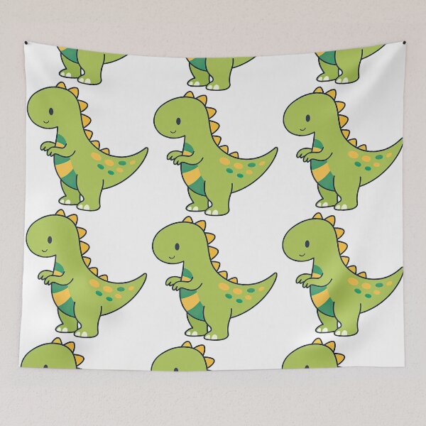 Artikelvorschau, Niedliche grüne Dinosaurier-Cartoon-Illustration entworfen und verkauft von ArtfulWeave.