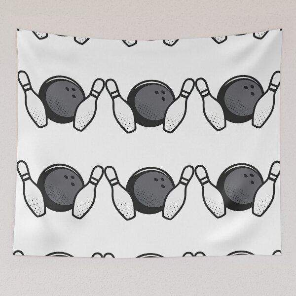 Item preview, Bowling Ball and Pins Minimalist Design designed and sold by ArtfulWeave.
