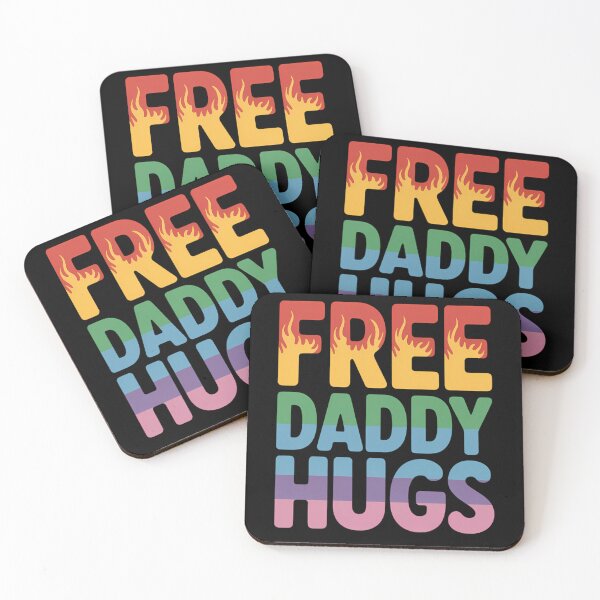 Item preview, Free Daddy Hugs LGBT Pride Month Colorful Rainbow LGBTQ Dad designed and sold by Sunset4Bones.