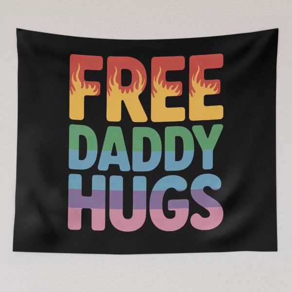 Item preview, Free Daddy Hugs LGBT Pride Month Colorful Rainbow LGBTQ Dad designed and sold by Sunset4Bones.