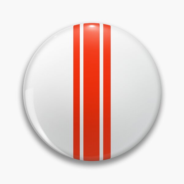 Item preview, Single Stripe with 2 Thick Pinstripes (Bright Red on White) designed and sold by Racing Stripes Only.
