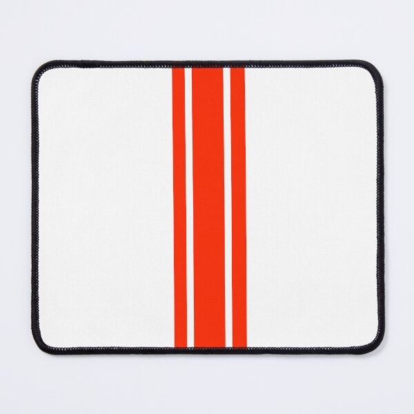 Item preview, Single Stripe with 2 Thick Pinstripes (Bright Red on White) designed and sold by Racing Stripes Only.