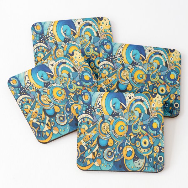Item preview, Geometric abstraction in blue and yellow designed and sold by artedamensagem.